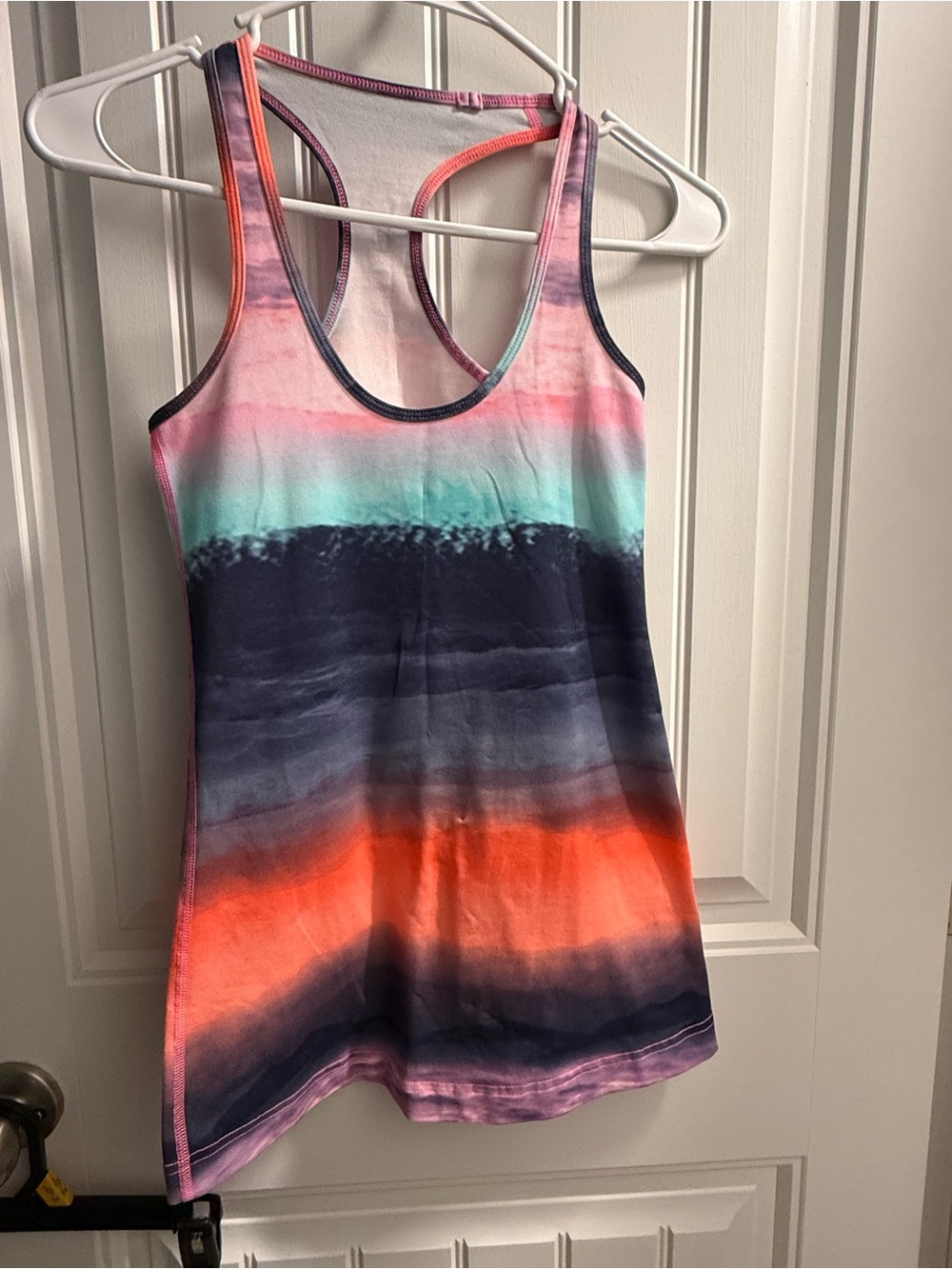 lululemon athletica Striped Ombre Racerback Tank - Coral, Aqua, Navy, Purple
